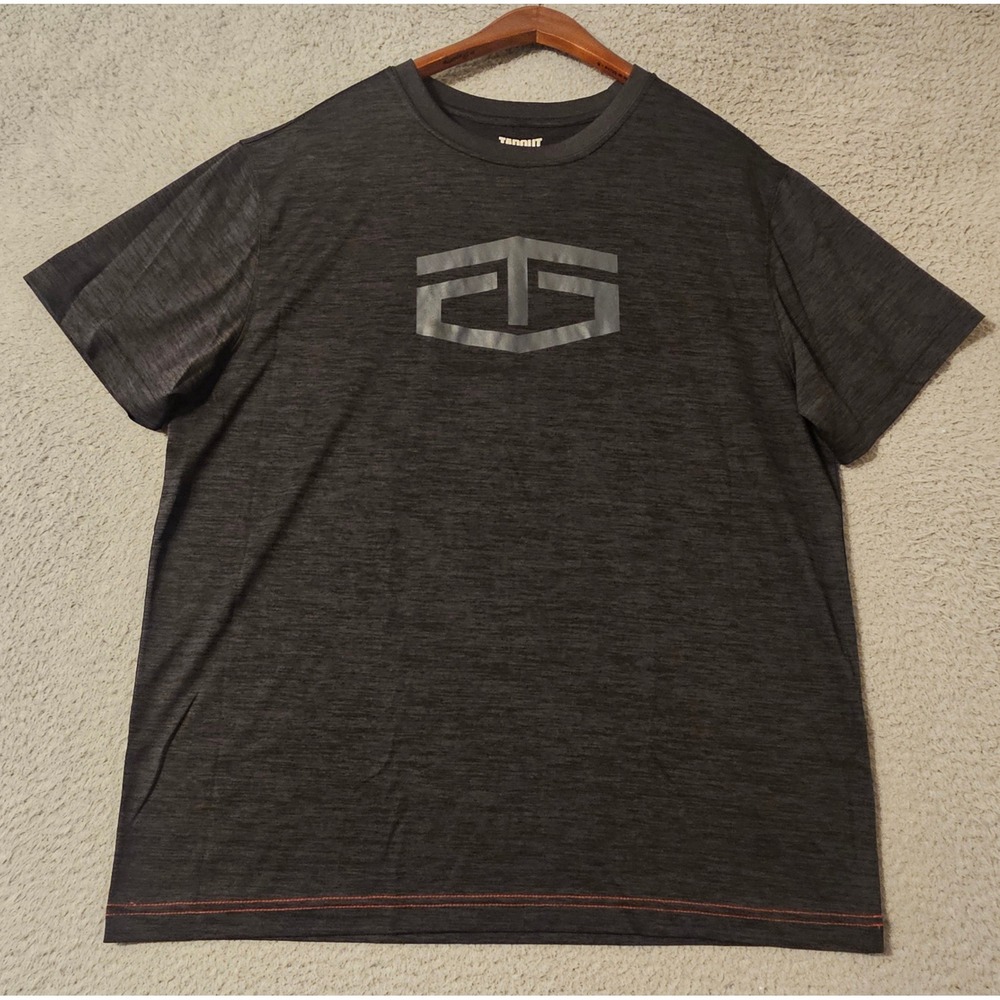 Tapout Mens Y2K Gym T-Shirt Large Charcoal Black Gray Short Sleeve Logo